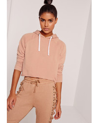 Missguided Sarah Ashcroft Acid Washed Hoodie Nude