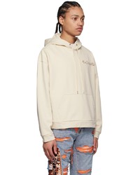 Who Decides War by MRDR BRVDO Off White Cotton Hoodie