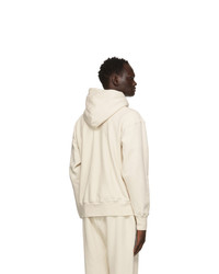 Les Tien Off White Cropped Hoodie