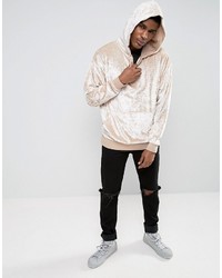 Asos Oversized Velour Half Zip Hoodie