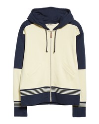 Wales Bonner Stereo Colorblock Organic Cotton Hoodie In Ecrublue At Nordstrom