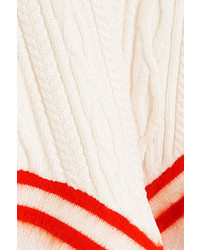 Esteban Cortazar Striped Cable Knit Sweater Ecru