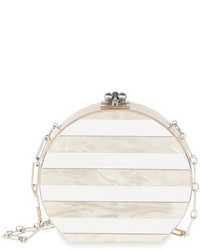Edie Parker Oscar Striped Clutch Bag Nudeclear Mirror