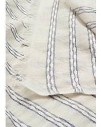 Violeta BY MANGO Stripe Pattern Cotton Scarf