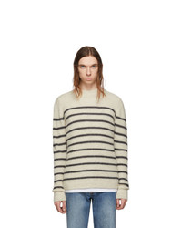Isabel Marant Off White And Grey Alpaca Wool Jumper Sweater