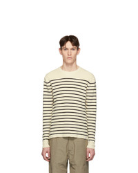 Norse Projects Off White And Navy Stripe Verner Normandy Sweater