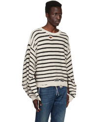 MM6 MAISON MARGIELA Off White Striped Sweater