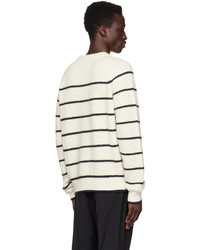 Hugo White Striped Sweater