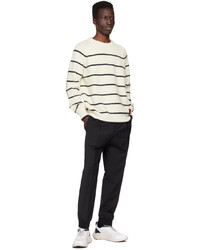 Hugo White Striped Sweater