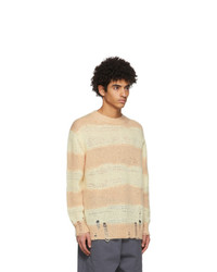 Acne Studios Yellow And Beige Block Stripe Sweater
