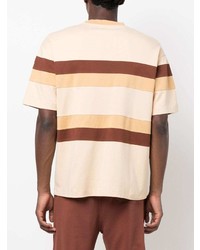 Drôle De Monsieur Embroidered Logo Striped T Shirt