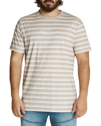 Johnny Bigg Global Variegated Stripe Longline T Shirt In Putty At Nordstrom