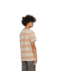 Saturdays Nyc Khaki Stripe Randall Pocket T Shirt
