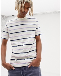 ASOS DESIGN Relaxed T Shirt With Retro Pastel Stripe