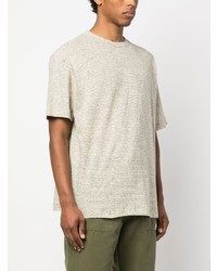 YMC Striped Cotton Linen Blend T Shirt