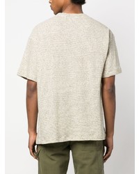 YMC Striped Cotton Linen Blend T Shirt