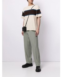 Jil Sander Striped Cotton Wool Blend T Shirt