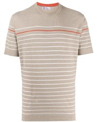 Brunello Cucinelli Striped Fine Knit T Shirt