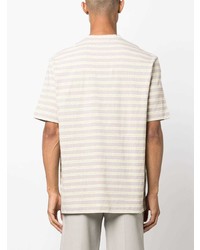 Lanvin Striped Logo Embroidered T Shirt
