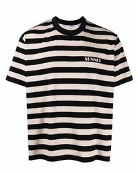 Sunnei Striped Logo Print T Shirt