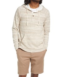 Vince Marled Hooded Henley In Iron Woodsoff White At Nordstrom