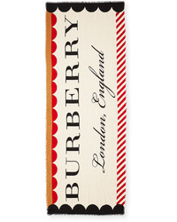 Burberry Lightweight Patterned Logo Scarf Stone
