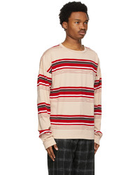 Marni Beige Red Striped Long Sleeve T Shirt