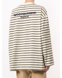 Wooyoungmi Logo Embroidered Striped Top