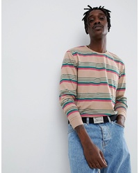 ASOS DESIGN Relaxed Long Sleeve T Shirt With Retro Stripe