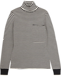 Beige Horizontal Striped Oversized Sweater