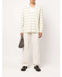 Sunnei Striped Long Sleeve Polo Shirt
