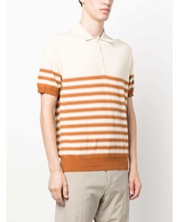Canali Knitted Striped Polo Shirt