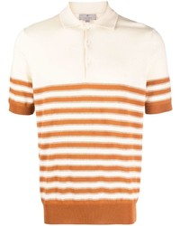 Canali Knitted Striped Polo Shirt