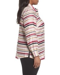 Foxcroft Plus Size Satin Stripe Shirt