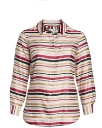 Foxcroft Plus Size Satin Stripe Shirt