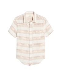 Madewell Perfect Stripe Linen Short Sleeve Button Up Shirt