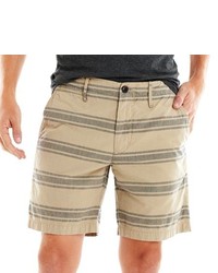 JCP Striped Flat Front Shorts