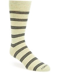 Beige Horizontal Striped Socks