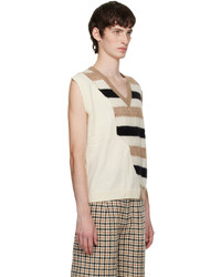 The World Is Your Oyster Off White Stripe Vest
