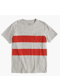J.Crew Textured Pocket T Shirt In Printed Stripe