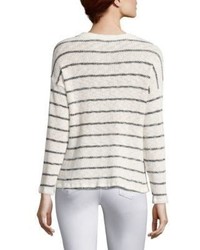 Sundry Stripe Print Lace Up Sweater