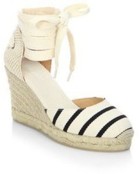 Soludos Striped Gladiator Tall Wedge Sandals