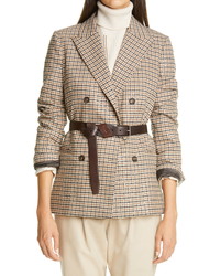 Brunello Cucinelli Houndstooth Double Breasted Linen