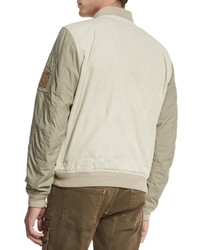 Belstaff Ashvale Nylon Cotton Bicolor Jacket Natural White