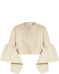 DELPOZO Bell Sleeved Linen Cropped Jacket
