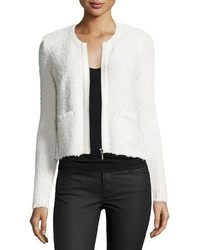 Joie Jacolyn B Collarless Cropped Jacket Porcelain