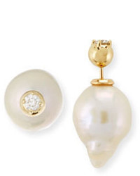 Mizuki Sea Of Beauty Pearl Diamond Jacket Earrings