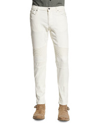 Belstaff Eastham Slim Fit Moto Jeans Natural White