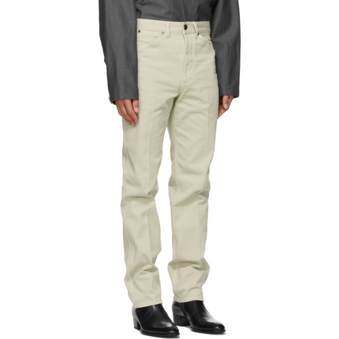 Lemaire Off White Tapered 5 Pocket Jeans, $380 | SSENSE | Lookastic