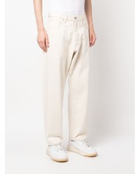 Ma'ry'ya Seam Detail Low Rise Cotton Wide Leg Jeans